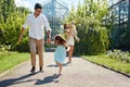 Family Having Fun Outdoor. Happy Young Parents, Children Playing Royalty Free Stock Photo