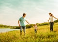 Family having fun outdoors Royalty Free Stock Photo