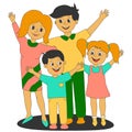 Family having fun. Parents and children spend time together party or kids entertainment center