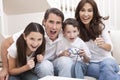 Family Having Fun Playing Video Console Games Royalty Free Stock Photo