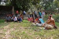 A family having lunch in Kumrokhali, West Bengal, India