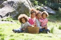 Family Having Picnic In Countryside Royalty Free Stock Photo