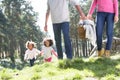 Family Having Picnic In Countryside Royalty Free Stock Photo