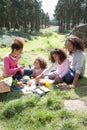 Family Having Picnic In Countryside Royalty Free Stock Photo