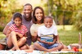 Family Having Picnic In Garden Together Royalty Free Stock Photo