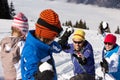 Family Having Snowball Fight On Ski Holiday Royalty Free Stock Photo