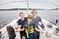 Family heading out on a sailing adventure Royalty Free Stock Photo