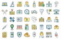 Family health clinic icons set vector color Royalty Free Stock Photo