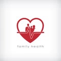 Family health symbol for healthcare business.