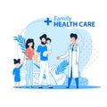 Family and Healthcare Flat Advertising Banner