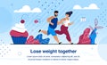 Family Healthy and Active Lifestyle Vector Banner