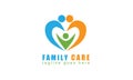 Family heart connected logo design vector