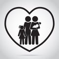 Family and heart icon. Happy family relationship with love concet