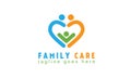Family heart connected logo design vector
