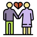 Family heartbrake icon color outline vector Royalty Free Stock Photo