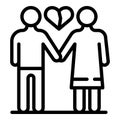 Family heartbrake icon, outline style Royalty Free Stock Photo