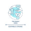 Family hero turquoise concept icon