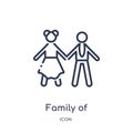 family of heterosexual couple icon from people outline collection. Thin line family of heterosexual couple icon isolated on white Royalty Free Stock Photo