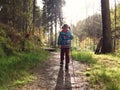 Family hike in autumn forest in Rheinland Pfalz Royalty Free Stock Photo