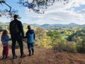 Family hike in autumn forest in Rheinland Pfalz Royalty Free Stock Photo