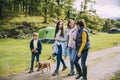 Family Hiking with the Dog Royalty Free Stock Photo