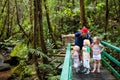 Family hiking in jungle Royalty Free Stock Photo