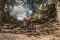 Family hiking in the mountain at summer Royalty Free Stock Photo