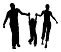 Family hold son silhouette