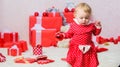 Family holiday. Gifts for child first christmas. Christmas activities for toddlers. Christmas miracle concept. Things to