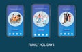 Family Holidays Set Royalty Free Stock Photo