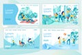 Family Holidays. Set Four Landing Page Templates Royalty Free Stock Photo
