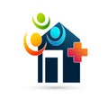 Family Home house are icon logo illustrations. Future, emotion. Royalty Free Stock Photo