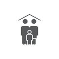 Family home icon, color, line, outline vector sign, linear style pictogram isolated on white. Symbol, logo illustration. Editable Royalty Free Stock Photo