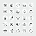 Family and home total vector icon set