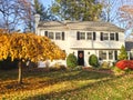 Family house with beautiful front lawn Royalty Free Stock Photo