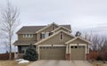 Family house with cloudy scenic view