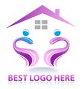 Family and house foundation logo