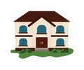 Family House. Home icon with door and windows, graphic Royalty Free Stock Photo
