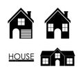 Family House. Home icon with door and windows, graphic design Royalty Free Stock Photo