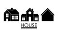 Family House. Home icon with door and windows, graphic design Royalty Free Stock Photo