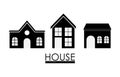 Family House. Home icon with door and windows, graphic design Royalty Free Stock Photo