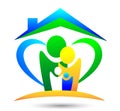 Family House ,home love, happy, care logo on white background Royalty Free Stock Photo