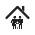 Family in house isolated icon. Safety family concept. Protection symbol