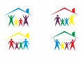 Family House Logo, House and people Logo in set