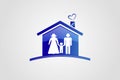 Family and house logo vector Royalty Free Stock Photo