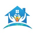 Family house people logo