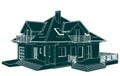Family House Perspective Vector