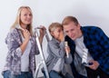 Family during house redecoration Royalty Free Stock Photo