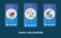 Family Housework Mobile App Set