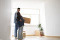 Family Housing Concept. Young Couple Moving To Their New Home Royalty Free Stock Photo